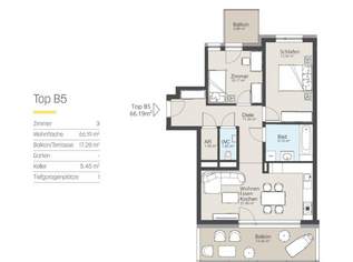 3 Zimmerwohnung mit 2 Balkone und Tiefgaragenplatz ( Coming Soon ab 01.01.2026), 1430 €, Immobilien-Wohnungen in Oberösterreich