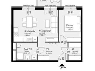 Großzügige 2-Zimmerwohnung mit Balkon, 587.97 €, Immobilien-Wohnungen in 8020 
