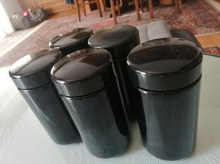 5 Stück MIRON Weithalsdosen á 300 ml mit Deckel aus Violettglas 5 Stück MIRON Weithalsdosen á 300 ml mit Deckel aus Violettglas
