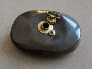 Antiker Bettwärmer aus Kupfer/Messing mit Gravur 1886 – Original Victorian Era