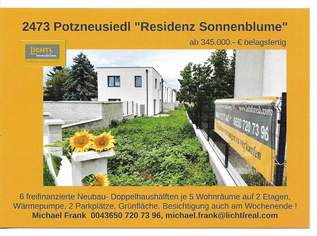 Refugium "Sonnenblume"- Erstbezug Doppelhäuser auf Eigengrund, 345000 €, Immobilien-Häuser in 2473 Gemeinde Potzneusiedl Refugium "Sonnenblume"- Erstbezug Doppelhäuser auf Eigengrund, 345000 €, Immobilien-Häuser in 2473 Gemeinde Potzneusiedl