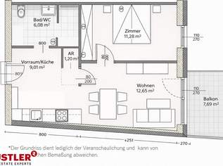 2-Zimmer-Wohnung mit Balkon in ruhiger Lage – nahe FH Joanneum, 551.69 €, Immobilien-Wohnungen in 8020 