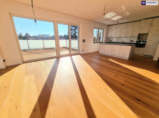 Lebensqualität pur im Dachgeschoss mit Terrasse und Garten! 4 Zimmer + Hochwertige Materialien + Viel Grün und Ruhe + Toller Blick! Ihr Rückzugsort mit WOW-Effekt!, 3467.2 €, Immobilien-Wohnungen in 1210 Floridsdorf