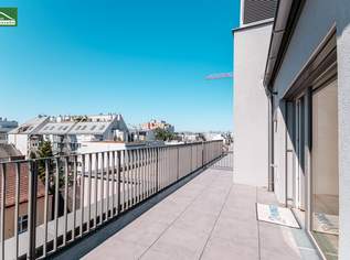 Kaufen und umgehend Einnahmen generieren: Befristet vermietete DG-Wohnung mit großer Südterrasse und Küche unweit der U-Bahn U1! - JETZT ZUSCHLAGEN, 408185.12 €, Immobilien-Wohnungen in 1220 Donaustadt
