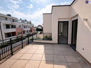 Eine Sonnenterrasse vom Feinsten. 3 Zimmer in Hofruhelage im Erstbezug! Ab Q3/26, 355000 €, Immobilien-Wohnungen in 1220 Donaustadt