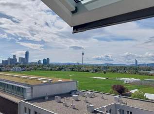 "Traumausblick! Dachgeschoß-Mietwohnung 7. Liftstock + PP - Donauzentrum U1 Kagran - Alte Donau", 1095 €, Immobilien-Wohnungen in 1220 Donaustadt