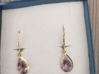 Ohrringe 585 Gold mit tropfenförmigen echten Amethysten, 400 €, Kleidung & Schmuck-Accessoires, Uhren, Schmuck in 1220 Donaustadt Ohrringe 585 Gold mit tropfenförmigen echten Amethysten, 400 €, Kleidung & Schmuck-Accessoires, Uhren, Schmuck in 1220 Donaustadt