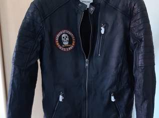 Stylishe Lederjacke Jack & Jones Jcorichard schwarz echt Leder Größe M Neu + Etikett + Originalverpackung