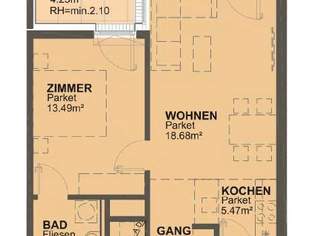 sonnige Wohnung mit Blick mit Grünblick in ruhiger Lage - nähe Marchfeldkanal, 913.46 €, Immobilien-Wohnungen in 1210 Floridsdorf