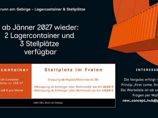Stellplatz und Lagerfläche in Brunn am Gebirge, 30 €, Immobilien-Kleinobjekte & WGs in 2345 Brunn am Gebirge