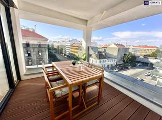 Top Lage! Neubau (2021) Dachgeschosswohnung mit Terrasse und Panoramafenster ++ Weitblick über Wien ++ Komplett Eingerichtet und Bezugsfertig ++ Dachgeschossneubau, 545000 €, Immobilien-Wohnungen in 1020 Leopoldstadt