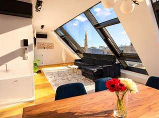 +++Erstbezug lichtdurchflutete 4-Zimmer Dachgeschosswohnung mit Wienblick und Bergblick + Terrasse- NESTROYPLATZ, 1390000 €, Immobilien-Wohnungen in 1020 Leopoldstadt