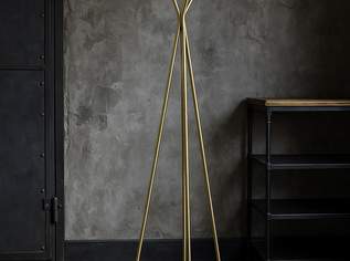 Minimalistischer Design-Garderobenständer - Goldfarben, Metall, 180 cm Minimalistischer Design-Garderobenständer - Goldfarben, Metall, 180 cm