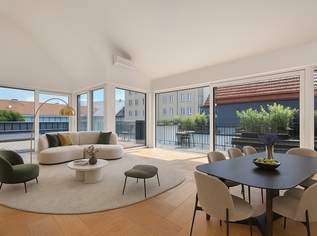 Außergewöhnliche DG-Maisonette mit 2 Terrassen beim Naschmarkt mit Garage im Haus, 2460000 €, Immobilien-Wohnungen in 1040 Wieden