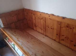 Zirbenholz Bett, aufklappbar mit Holzwänden