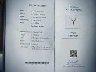 Damen Silber kette mit Opal