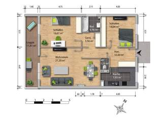 3-Zimmer-Wohnung mit großer Loggia in 2340 Mödling am Übergang zur Vorderbrühl M 3-Zimmer-Wohnung mit großer Loggia in 2340 Mödling am Übergang zur Vorderbrühl M