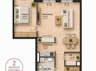 2 MONATE MIETFREI - Moderne 2-Zimmer-Wohnung mit Balkon, 772.64 €, Immobilien-Wohnungen in 8020 2 MONATE MIETFREI - Moderne 2-Zimmer-Wohnung mit Balkon, 772.64 €, Immobilien-Wohnungen in 8020