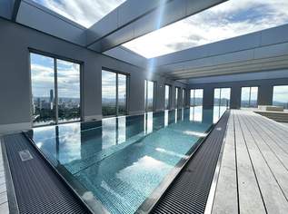 U1 Kagran - Blick über Wien - Loggia - Fitnessraum - Deckenkühlung - Sauna - Pool am Dach, 1448 €, Immobilien-Wohnungen in 1220 Donaustadt