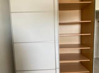 Hochwertiger Echtglas-Schwebetürschrank, weiß