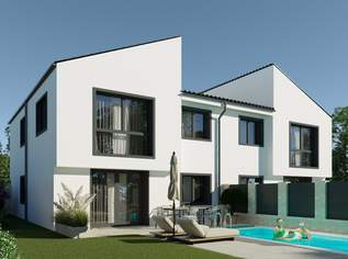LUXURIÖSES ARCHITEKTENHAUS! SWIMMING POOL, ZIEGELMASSIVBAUWEISE, KLIMAVORBEREITUNG. PROVISIONSFREI für den Käufer., 695000 €, Immobilien-Häuser in 2540 Bad Vöslau