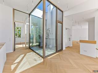 3,7m Raumhöhe im DG, Garage mit 2 Stellplätze, Atrium, Aufzug in die Wohnung und 360° Dachterrasse, 2450000 €, Immobilien-Wohnungen in 1130 Hietzing