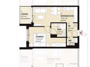 2-Zimmer-Neubauwohnung inkl Komplettküche, Loggia Außenfläche und Kellerabteil /HS17 Top B-27, 710 €, Immobilien-Wohnungen in 1100 Favoriten 2-Zimmer-Neubauwohnung inkl Komplettküche, Loggia Außenfläche und Kellerabteil /HS17 Top B-27, 710 €, Immobilien-Wohnungen in 1100 Favoriten