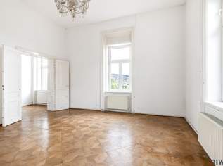 WIENTALBLICK | helle Wohnung in der historischen Villa mit 4,4m Raumhöhe & Blick auf Linde | sanierungsbedürftig | Balkon geplant |, 1100000 €, Immobilien-Wohnungen in 1130 Hietzing