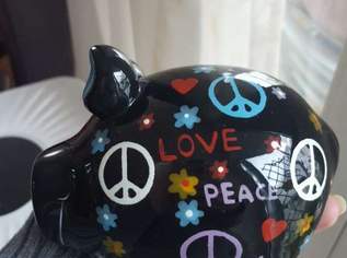 Sparschwein Keramik - Peace Love