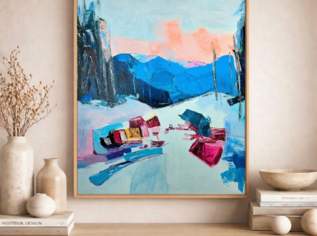 Acrylgemälde "Abendröte über dem Hochschwab"