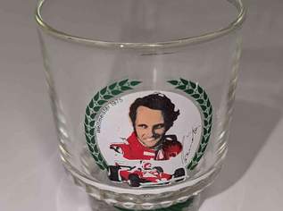 Trinkglas Niki Lauda Weltmeister 1975 klein Trinkglas Niki Lauda Weltmeister 1975 klein