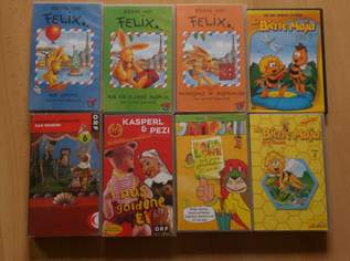 7 Stk. Kinder VHS (Felix, Kasperl, Janosch, Biene Maja)