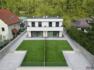 Neubau-Doppelhaus mit großem Garten und eigenem Waldstück | 4 Zimmer | Südseitiger Garten/Terrasse | Vollunterkellert | Luftwärmepumpe | 2 Einheiten verfügbar, 599000 €, Immobilien-Häuser in 3400 Gemeinde Klosterneuburg