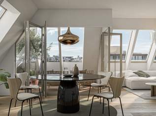 3-Zimmer Erstbezug mit 14 m² Loggia und 39 m² Dachterrasse, direkt am Naschmarkt, 2190000 €, Immobilien-Wohnungen in 1040 Wieden