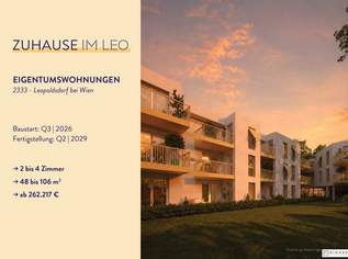 FÜR ANLEGER // Zuhause IM LEO | Exklusive 2 Zimmer Wohnung mit Balkon | 2.OG | Tiefgarage im Gebäude | Hauptstraße | Sommer 2029 - Top 32, 268071 €, Immobilien-Wohnungen in 2333 Gemeinde Leopoldsdorf