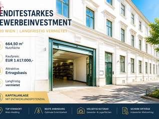 RENDITESTARKES GEWERBEINVESTMENT IN WIEN | LANGFRISTIG VERMIETETE NUTZFLÄCHEN MIT SOLIDER ERTRAGSBASIS, 1617000 €, Immobilien-Gewerbeobjekte in 1120 Meidling RENDITESTARKES GEWERBEINVESTMENT IN WIEN | LANGFRISTIG VERMIETETE NUTZFLÄCHEN MIT SOLIDER ERTRAGSBASIS, 1617000 €, Immobilien-Gewerbeobjekte in 1120 Meidling