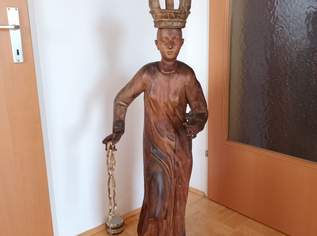 Antike große Heiligenfigur - Holz geschnitzt ! ! ! Höhe 120cm ! ! !, 380 €, Marktplatz-Antiquitäten, Sammlerobjekte & Kunst in 4072 Alkoven