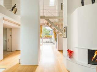 Luftiges Familien-Penthouse mit Ateliercharakter, großen Terrassen und Grünblick, 1850000 €, Immobilien-Wohnungen in 1190 Döbling